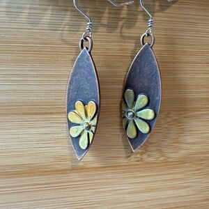 Floral Bronze Flower Earrings